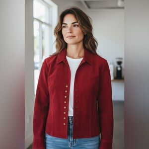 Coldwater Creek Vibrant Red Suede Blazer
